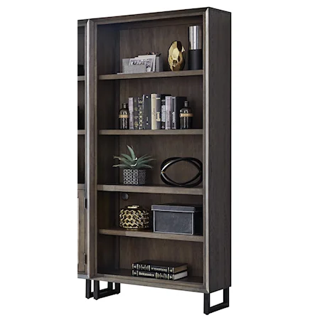 Contemporary Open Bookcase with Adjustable Shelves